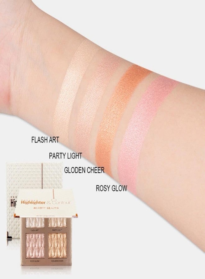 UOCK 4-color highlighter makeup palette shimmer bronze contour shadow illumination highlight eyeshadow palette eyeshadow cosmetic set - Image 3